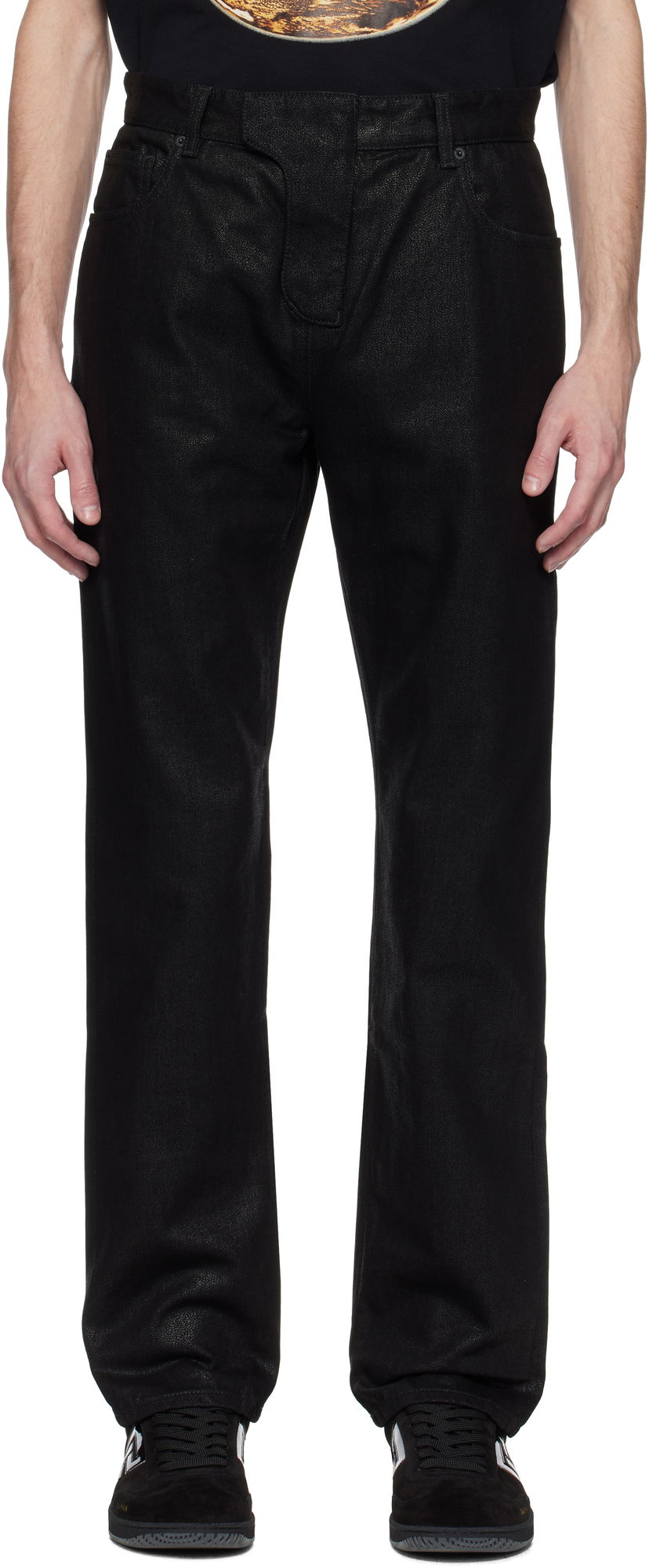Jeans Balmain Balmain Regular-Fit Coated Jeans Musta | EH0MI083DF72
