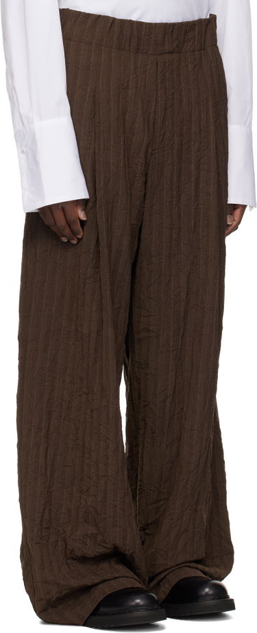 Housut Dries Van Noten Dries Van Noten Pleated Wide-Leg Trousers Ruskea | 251-020907-1504, 1