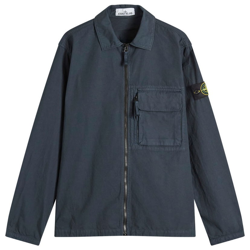 Takki Stone Island Canvas Weave Zip Shirt Jacket, Size Large Sininen | K2S151200004-V0020