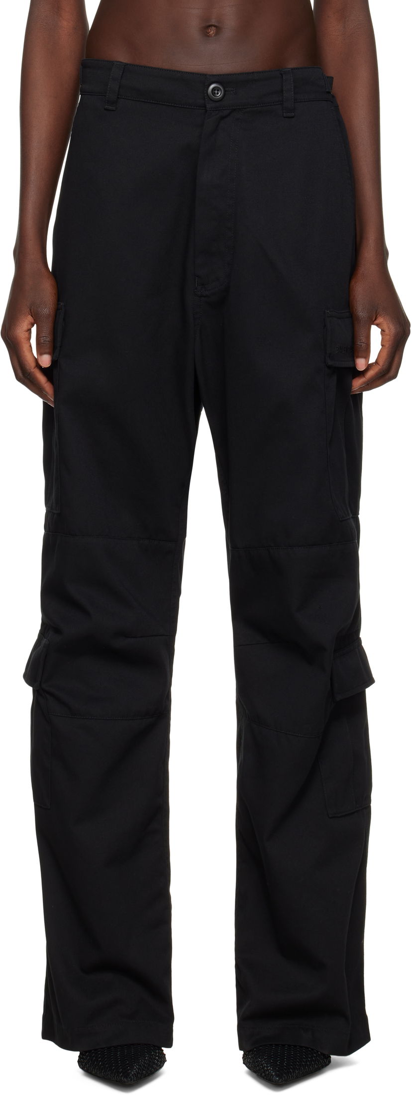 Cargo housut Balenciaga Balenciaga Regular Fit Cargo Pants Musta | 814567 TRP09