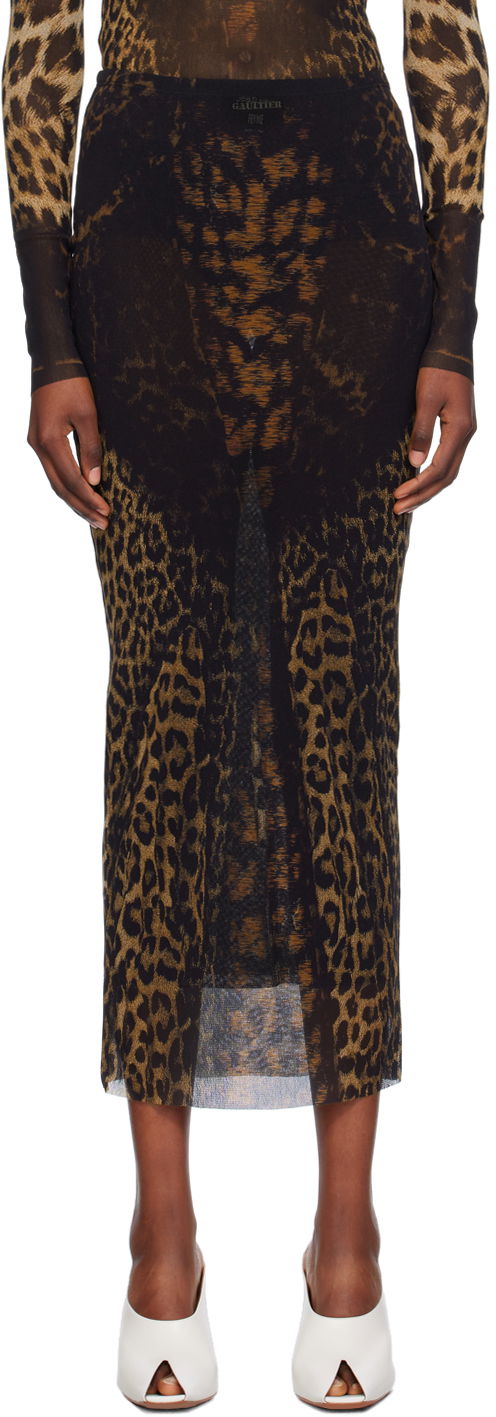 Hame Jean Paul Gaultier Jean Paul Gaultier Leopard Print Maxi Skirt Ruskea | 24/31-F-JU143-T565-68606200