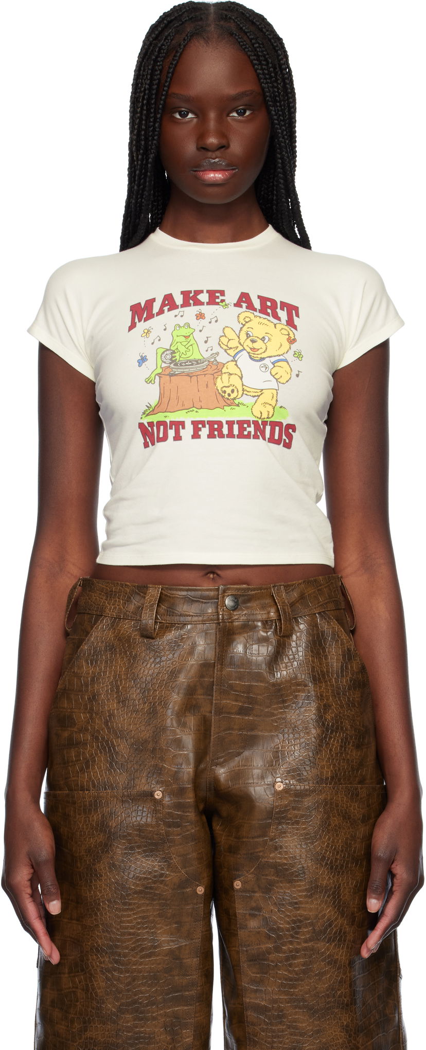 Crop top Ambush AMBUSH 'Make Art' Baby Tee Valkoinen | 12115397