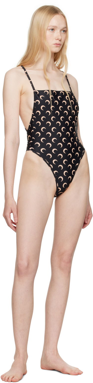 Uimapuvut Marine Serre Marine Serre Jersey One-Piece Swimsuit with Crescent Moon Print Musta | WSW012A CJER0003, 3