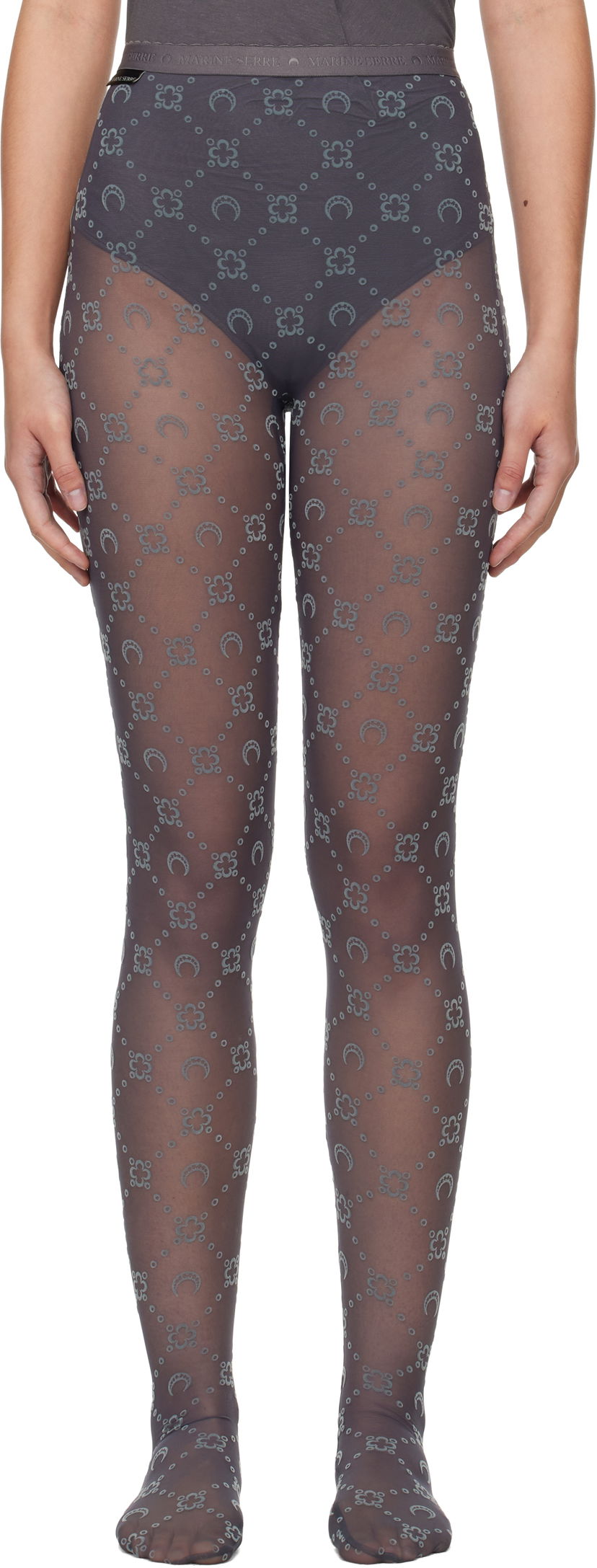 Sukat Marine Serre Recycled Mesh Flock Tights Harmaa | WUW034A CJER0005