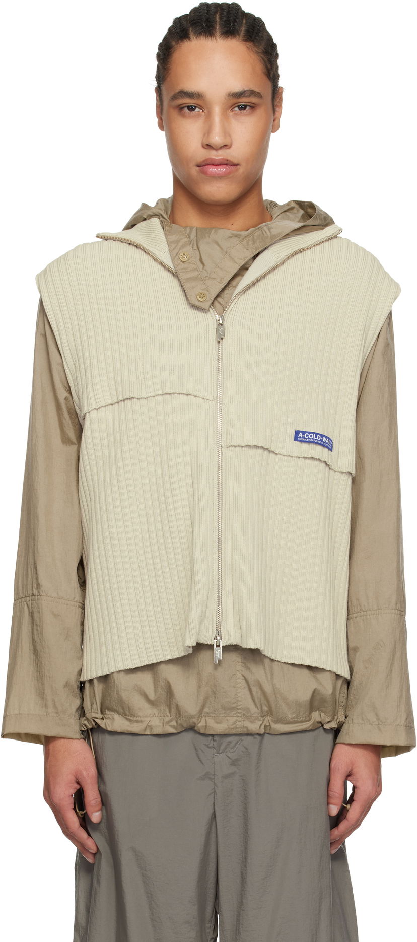 Villapaita A-COLD-WALL* A-COLD-WALL* Panel Knit Vest Beige | ACWMK204