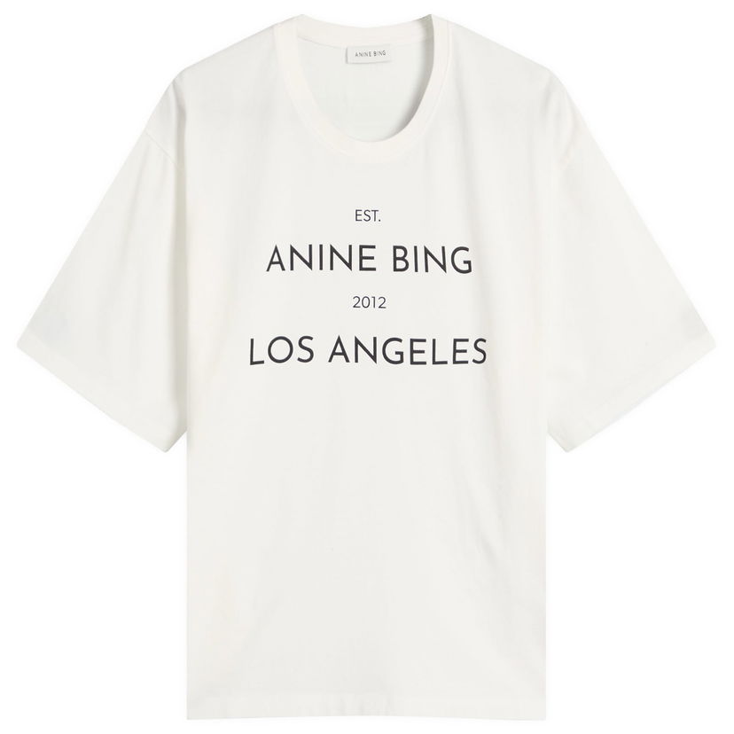 T-paita Anine Bing Rudy T-Shirt Valkoinen | A-08-11037-IVY1