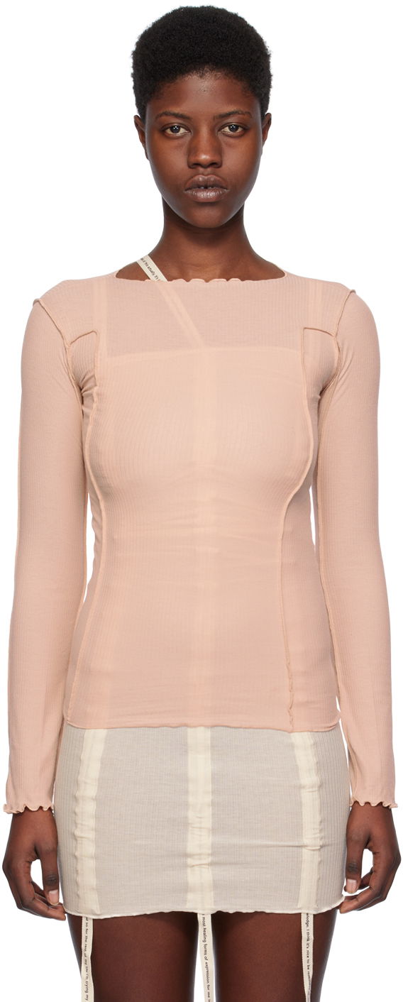 T-paita Baserange Baserange Omato Long Sleeve T-Shirt Vaaleanpunainen | TTML-RB-SP24