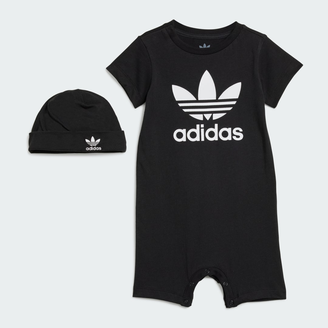 Body adidas Performance Baby Trefoil Bodysuit and Beanie Set Musta | IS7257, 0