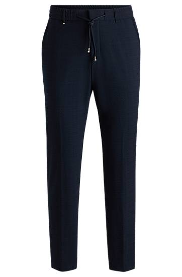 Housut BOSS Stretch Seersucker Formal Trousers Tummansininen | 50540791