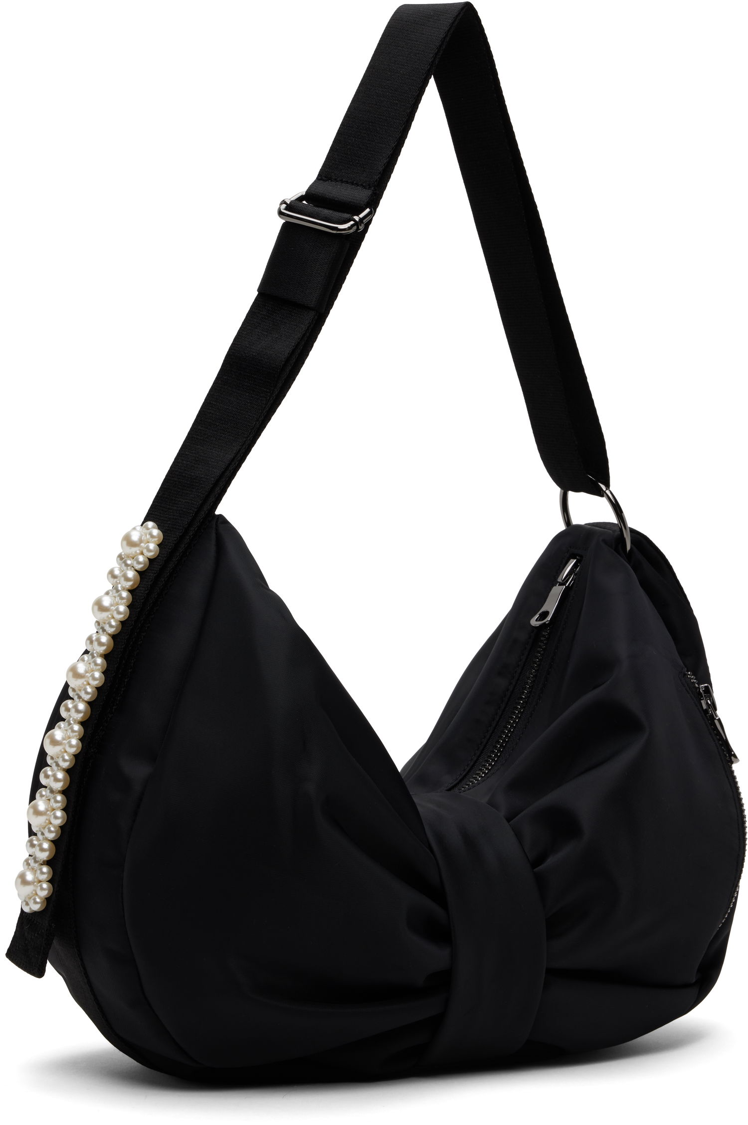 Olkalaukku Simone Rocha Simone Rocha Pearl-Embellished Sling Bow Bag Musta | BAG199B 0761, 1