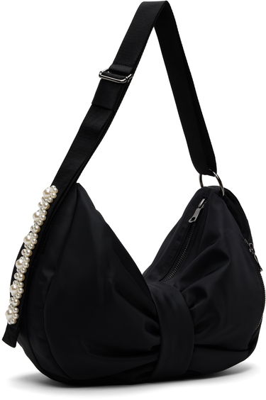 Olkalaukku Simone Rocha Simone Rocha Pearl-Embellished Sling Bow Bag Musta | BAG199B 0761, 1