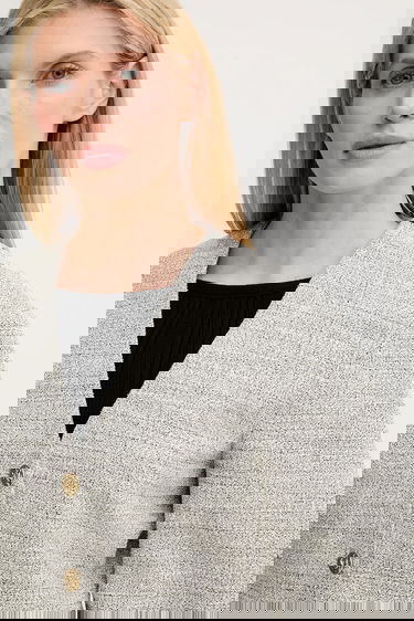 Liivi Nanushka Nanushka Kiyo Cropped Tweed Jacket Harmaa | NW25SSOW30199, 3