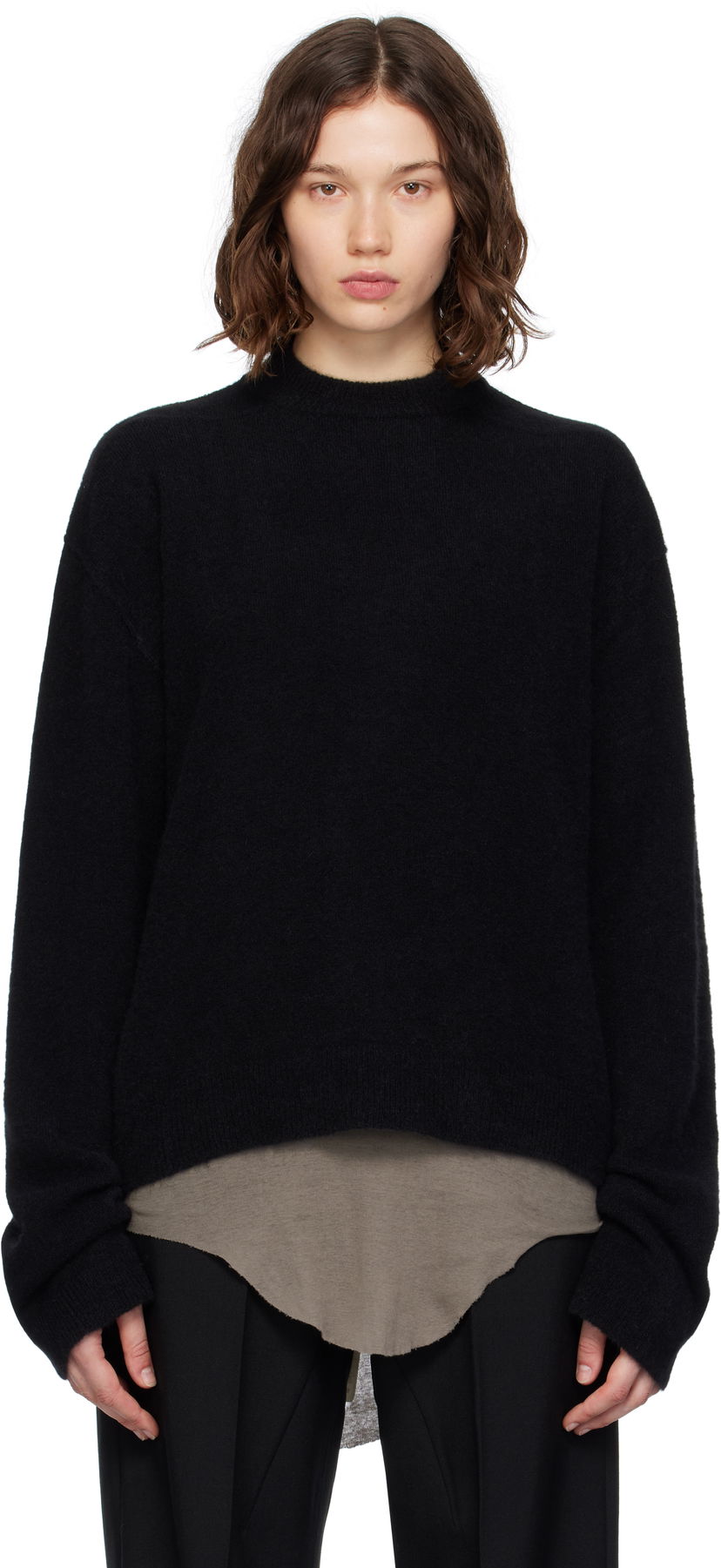 Villapaita Rick Owens Rick Owens Concordians Tommy Long Sleeve Sweater Musta | RP02E4655 KWP