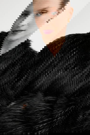 Takit STAND STUDIO Carolina Long Faux Fur Coat Musta | 66577.9414, 4