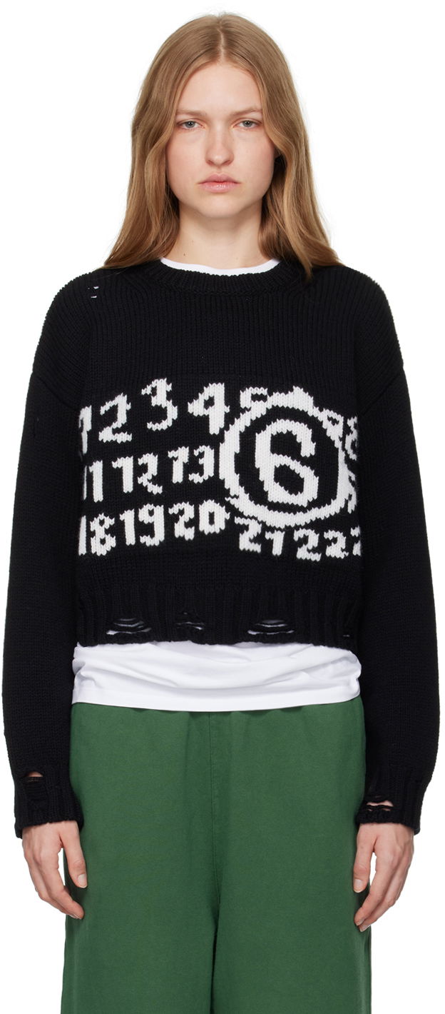Villapaita Maison Margiela Numeric Sweater Musta | S62HL0029 M13074