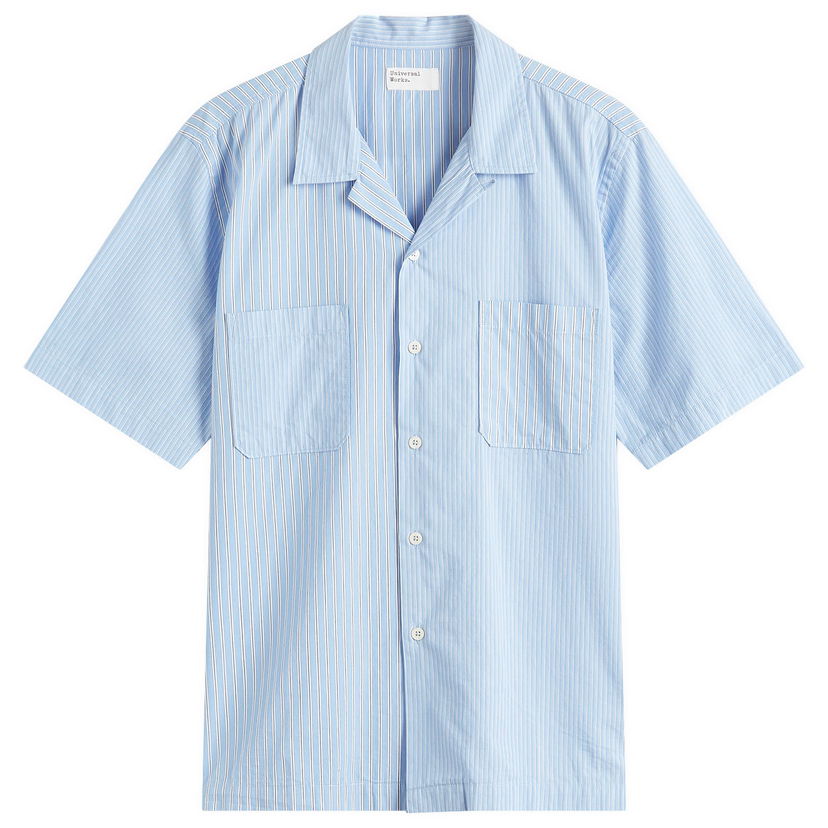 Paita Universal Works Universal Works Vila Stripes Sal Road Shirt, Size X-Large Sininen | P32052-BLU