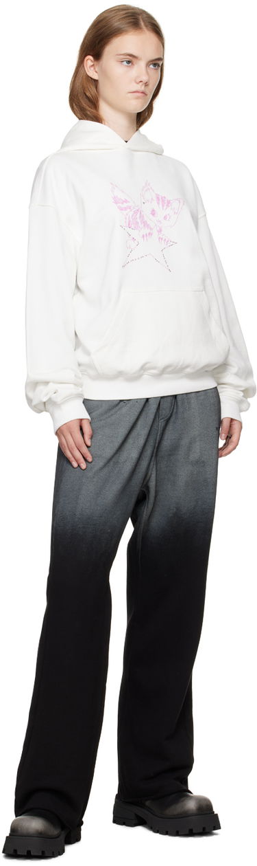 Huppari We11done Fitted Hoodie With Graphic Print Valkoinen | WD-TH2-24-832-U-IV, 3