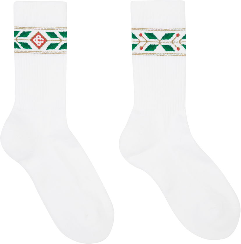 Sukat Casablanca Laurel Sport Socks Valkoinen | APS25-ACC-010-01