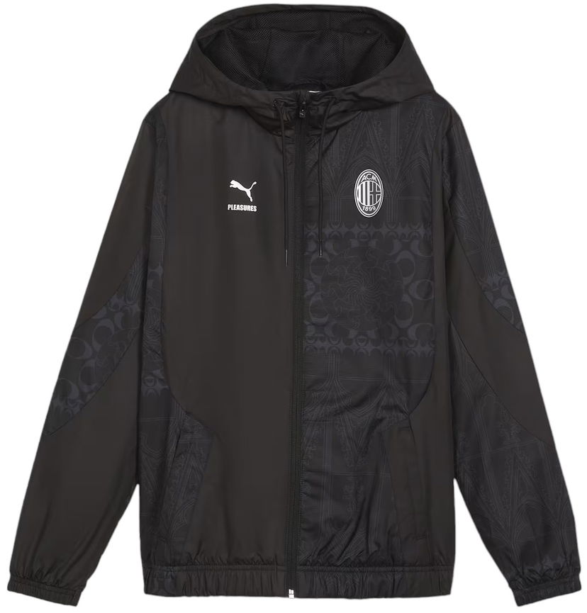 Takki Puma AC Milan x Pleasures Prematch Jacket Womens Musta | 776094-01