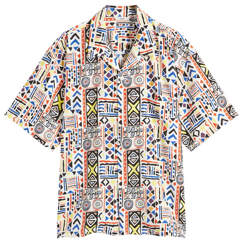 Paita BEAMS BEAMS Loose Open Collar Shirt, Size Large Monivärinen | 1101-1491-803-01