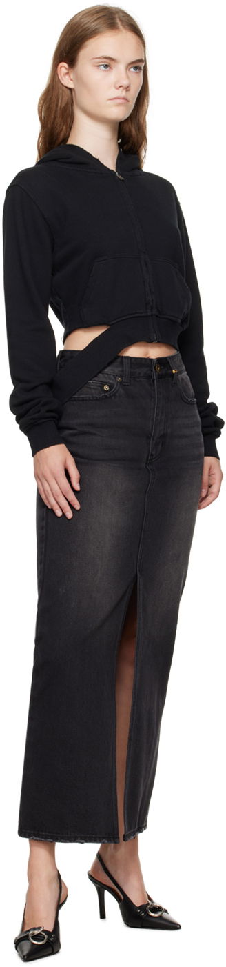 Hame We11done We11done Washed Denim Maxi Skirt Musta | WD-DS2-24-373-W-BK, 3