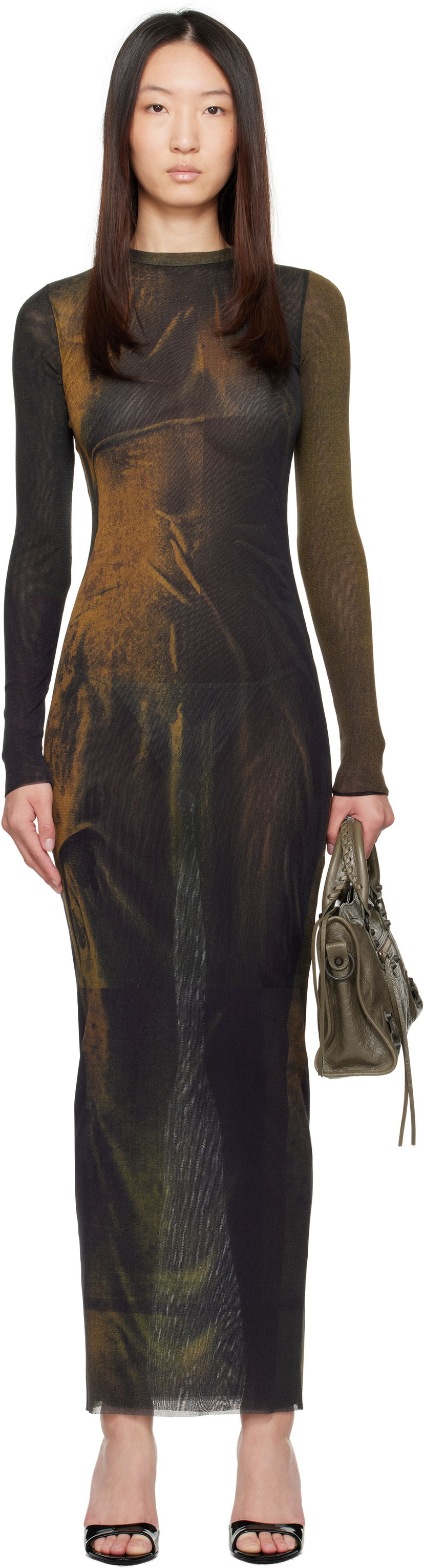 Mekko Jean Paul Gaultier Jean Paul Gaultier Printed Maxi Dress Vihreä | 25/03-W-DR027-M004P-4812