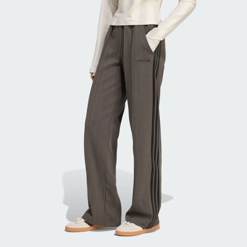 Housut adidas Performance Wide-Leg Pinstripe Pants Ruskea | JY3521