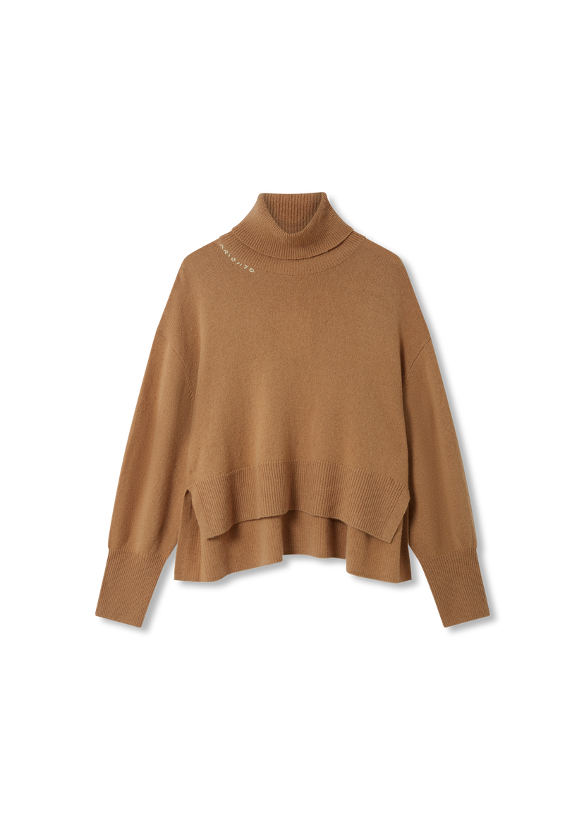 Villapaita AXEL ARIGATO Maeve Turtleneck Cropped Sweater Ruskea | A3324002