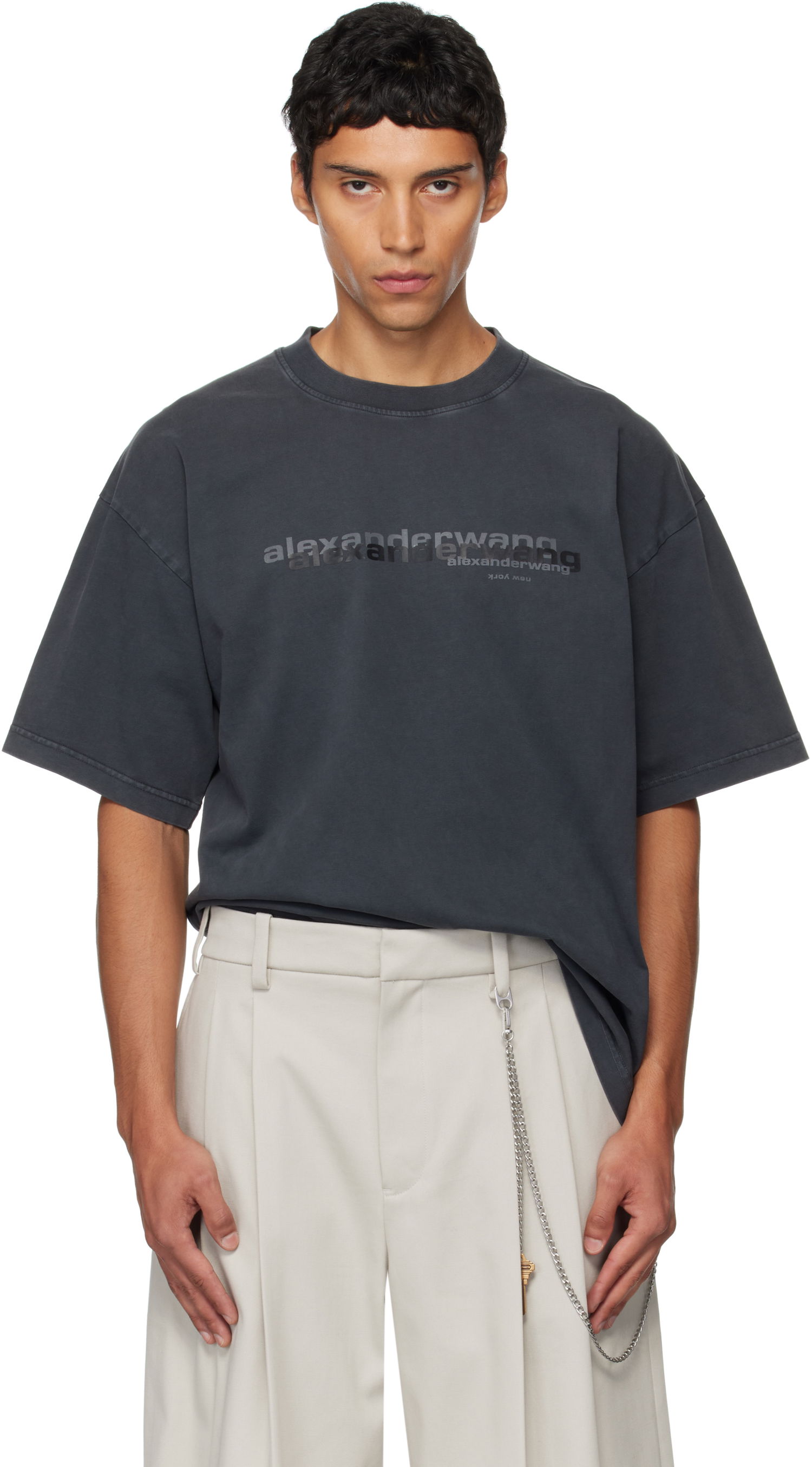 T-paita Alexander Wang Alexander Wang Short Sleeve T-Shirt Harmaa | UCC3251847, 0