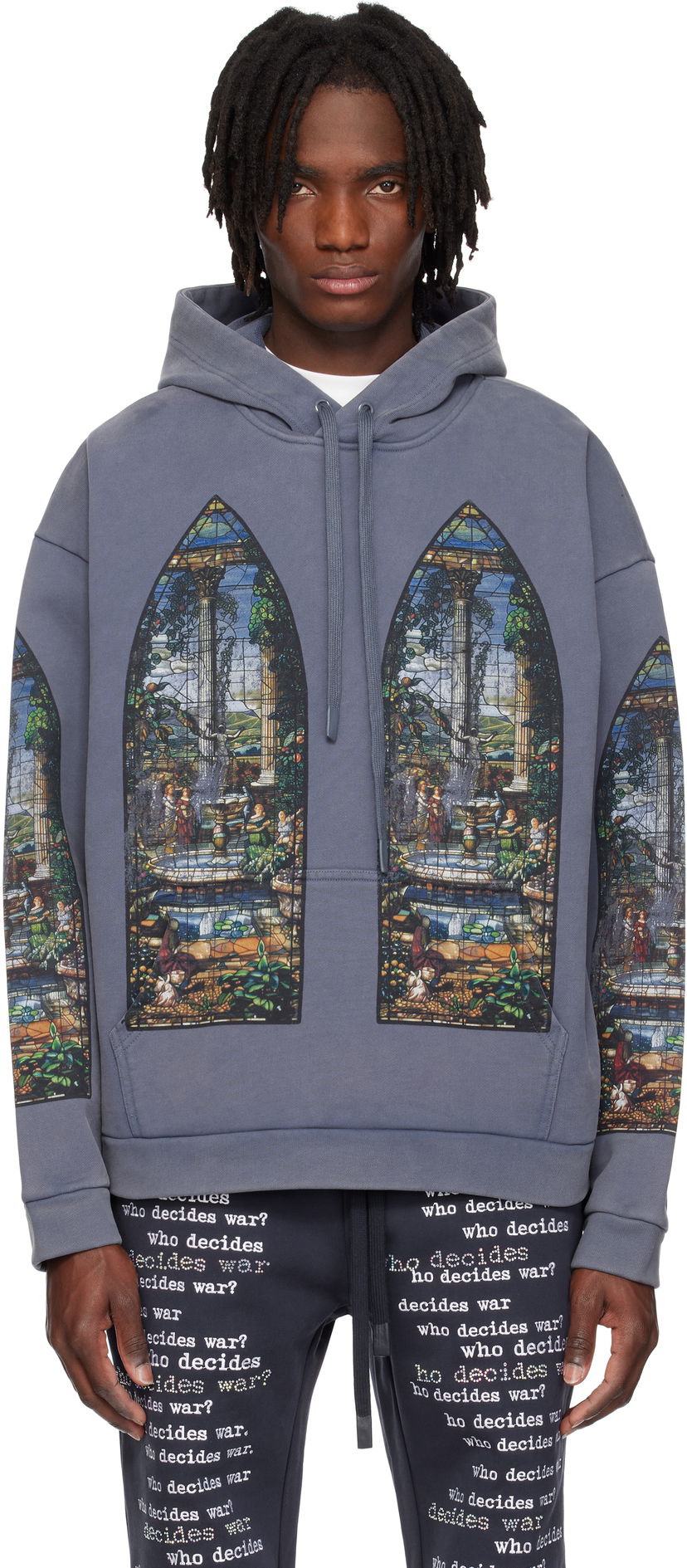 Huppari Who Decides War Apparent Graphic Print Hoodie Harmaa | 1110040010SS25