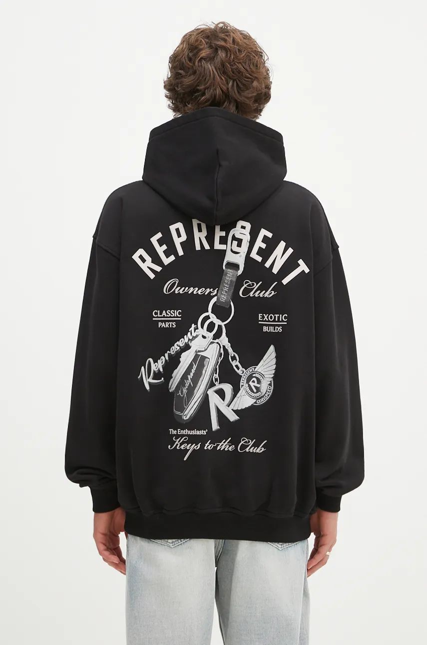 Huppari Represent Clo Represent Keys To The Club Hoodie With Print Musta | MLM4240.001, 0