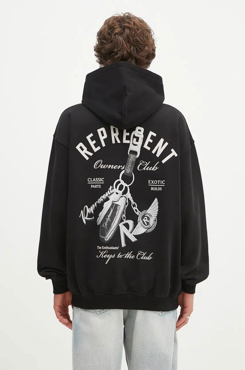 Huppari Represent Clo Represent Keys To The Club Hoodie With Print Musta | MLM4240.001