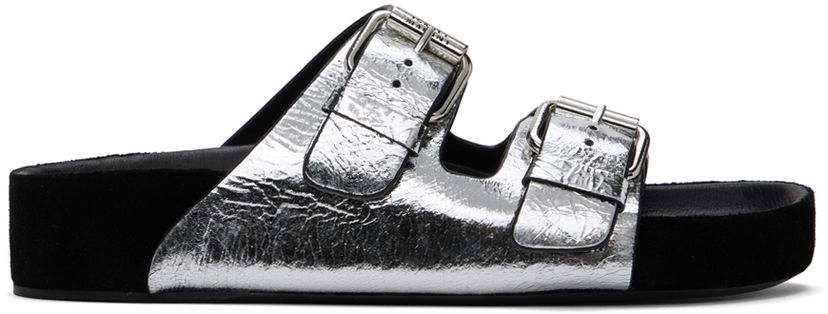 Shortsit ISABEL MARANT Isabel Marant Lennyo Double Buckle Slides Metallinen | 24ESD0118FA-B2B09S
