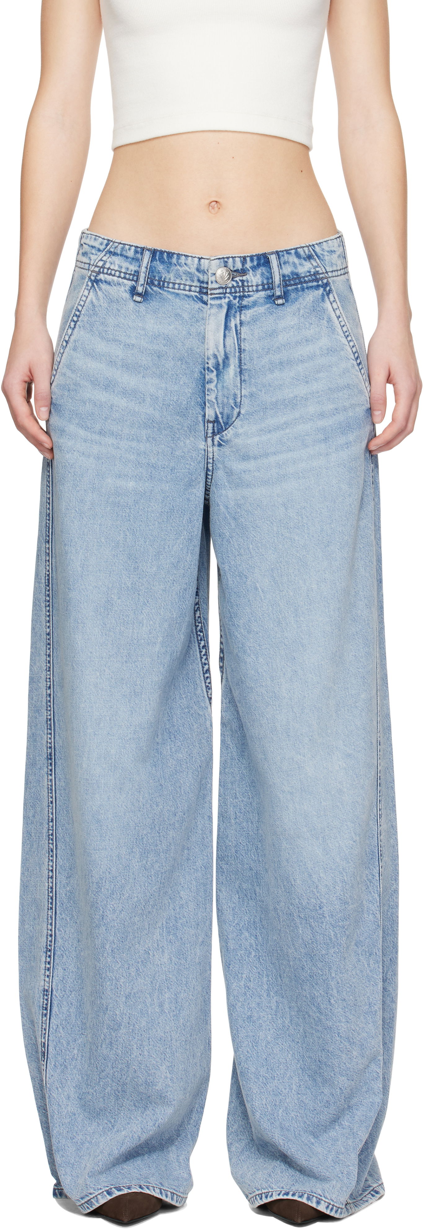 Jeans rag & bone Rag & Bone Featherweight Wide-Leg Sofie Jeans Sininen | WDD24H3003FWAN, 0