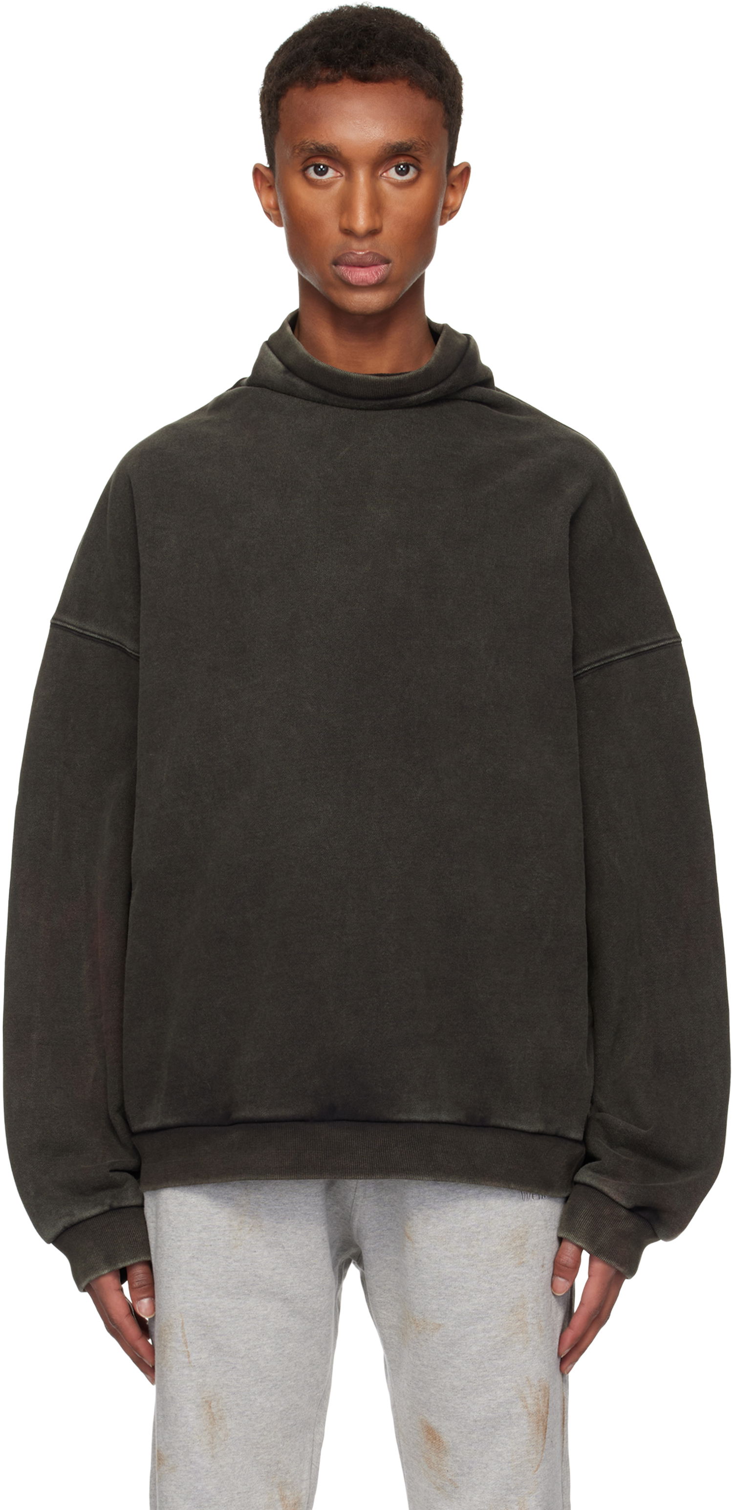 Villapaita We11done Standard Logo Turtleneck Sweatshirt Vihreä | WD-TS3-24-731-U-BK, 0
