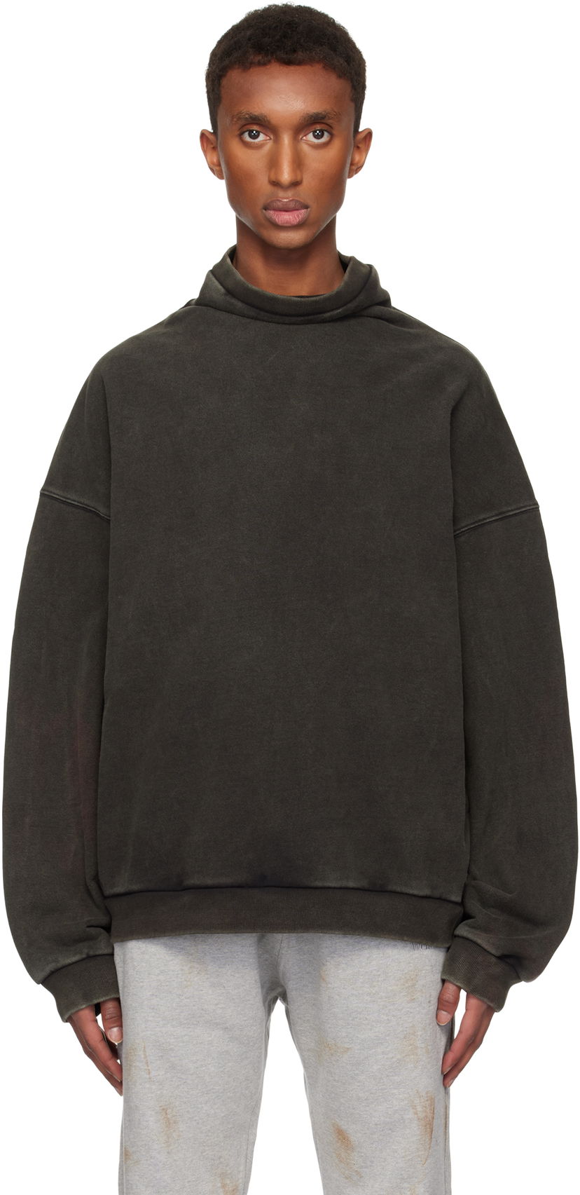 Villapaita We11done Standard Logo Turtleneck Sweatshirt Vihreä | WD-TS3-24-731-U-BK