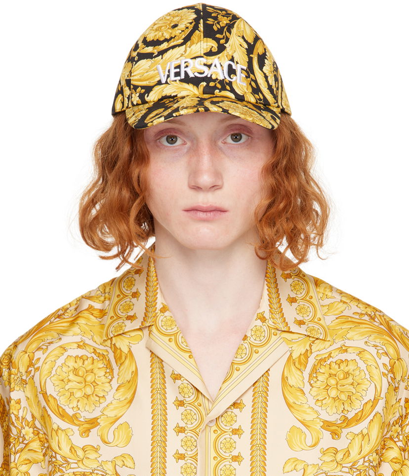 Korkki Versace Black & Gold Barocco Logo Baseball Cap Keltainen | 1012701_1A01281