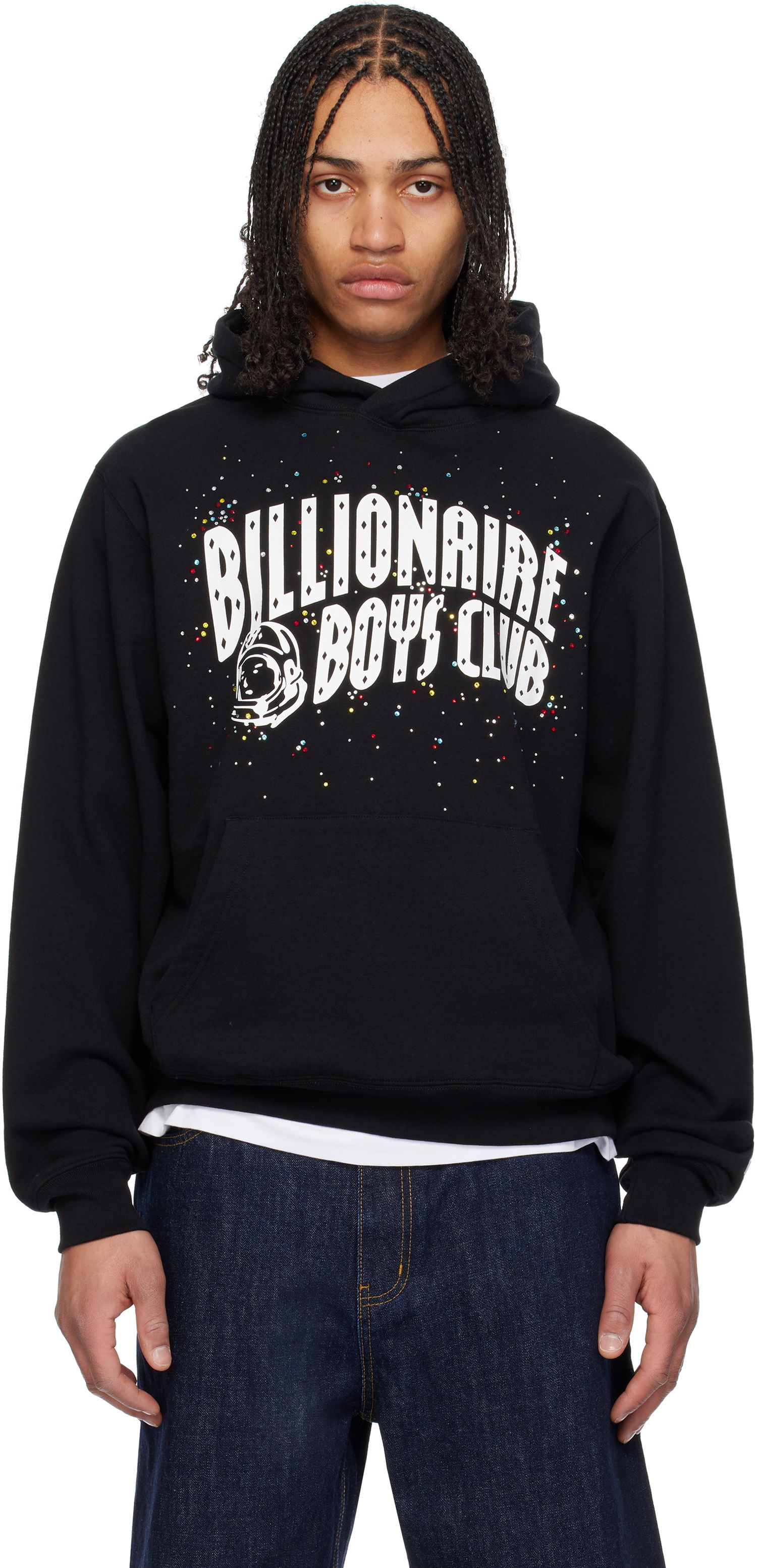 Huppari BILLIONAIRE BOYS CLUB Billionaire Boys Club Embellished Arch Logo Popover Hoodie Musta | B25141, 0
