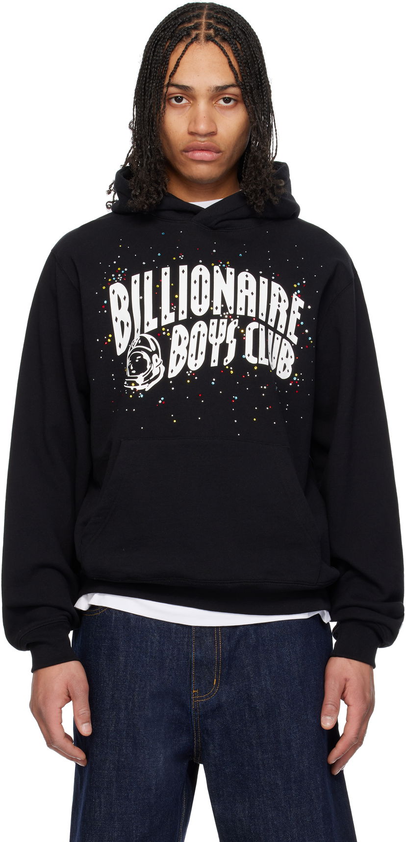 Huppari BILLIONAIRE BOYS CLUB Billionaire Boys Club Embellished Arch Logo Popover Hoodie Musta | B25141