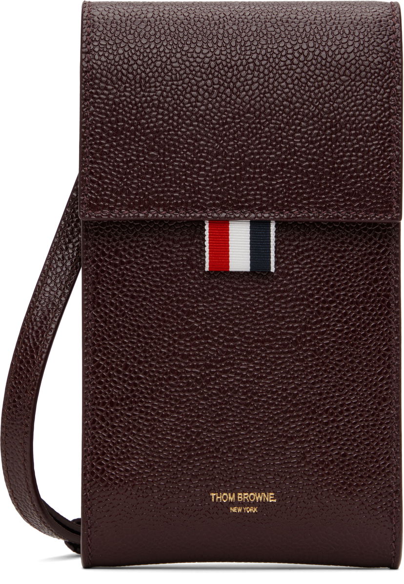 Lompakko Thom Browne Leather Crossbody Phone Pouch Ruskea | MAC113A-03542