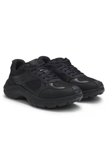 Vaatteet ja asusteet BOSS Mesh and Faux Leather Musta | 50548571
