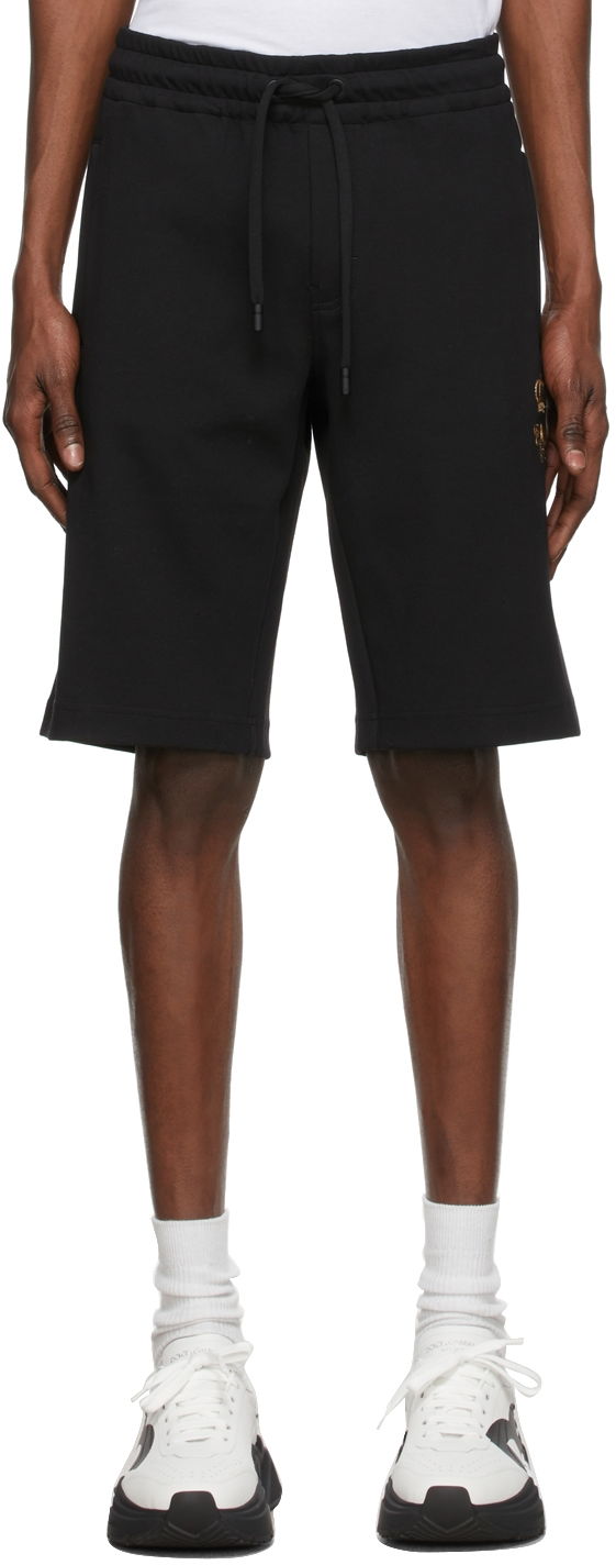Shortsit Dolce & Gabbana Black Embroidered Jogging Shorts Musta | GWJWAZ HU7H9