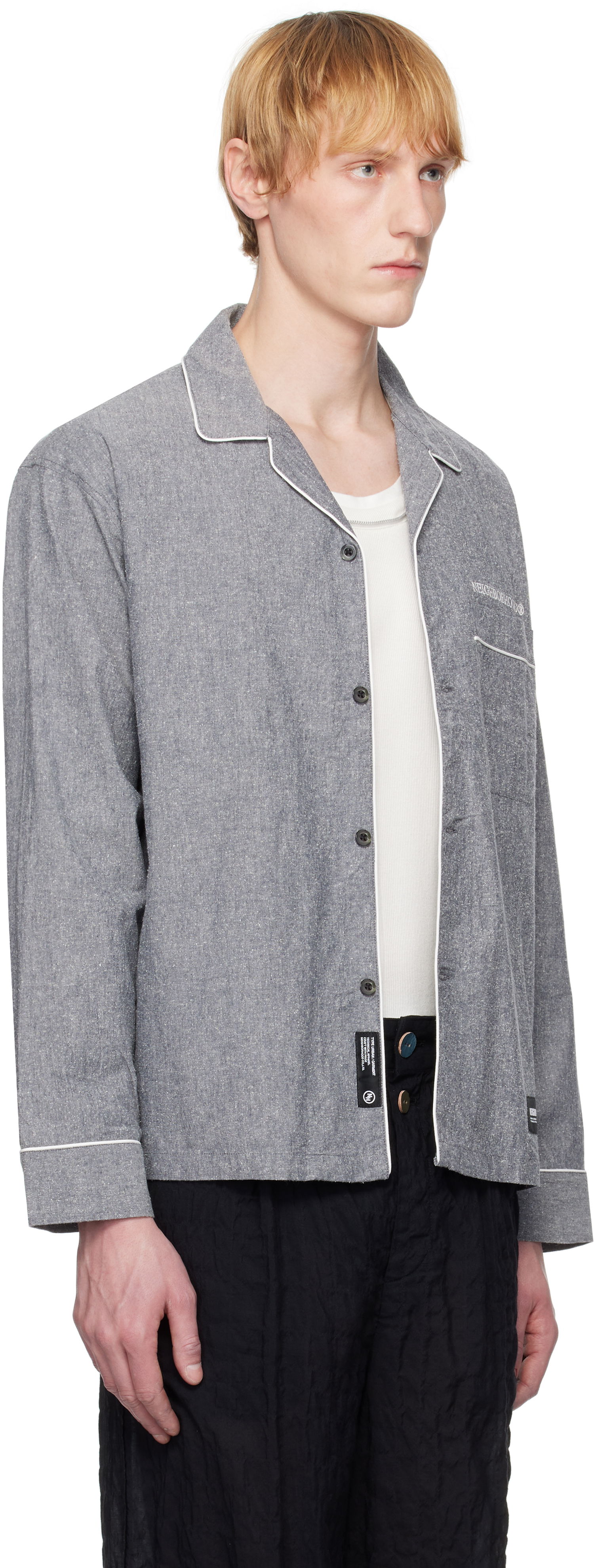 Paita Neighborhood Neighborhood Long Sleeve Pajama Shirt Harmaa | 251TSNH-SHM10, 1