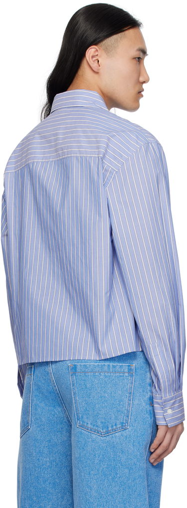 Paita Marni Marni Poplin Stripe Cropped Shirt Sininen | CUMU0337S0 UTC455, 2