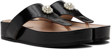 Mekko Simone Rocha Simone Rocha Pearl Thong Platform Sandals Musta | SLD47D 0740, 3