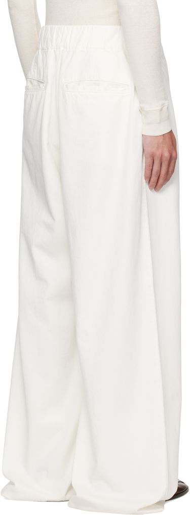 Housut ja farkut Dries Van Noten Dries Van Noten Drawstring Wide-Leg Pants Valkoinen | 252-020926-2382, 2