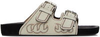 Lennyo Two-Strap Flame Embroidered Sandals