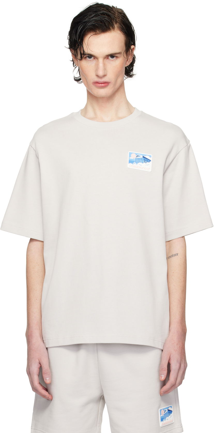 T-paita Casablanca Temple Patch T-Shirt Harmaa | MPS25-JTS-027-02