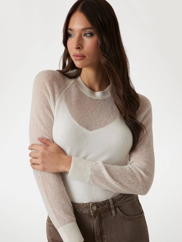 Villapaita GUESS Guess Alpaca Wool-Blend Knit Sweater Valkoinen | W5RR06Z3HQ0, 0