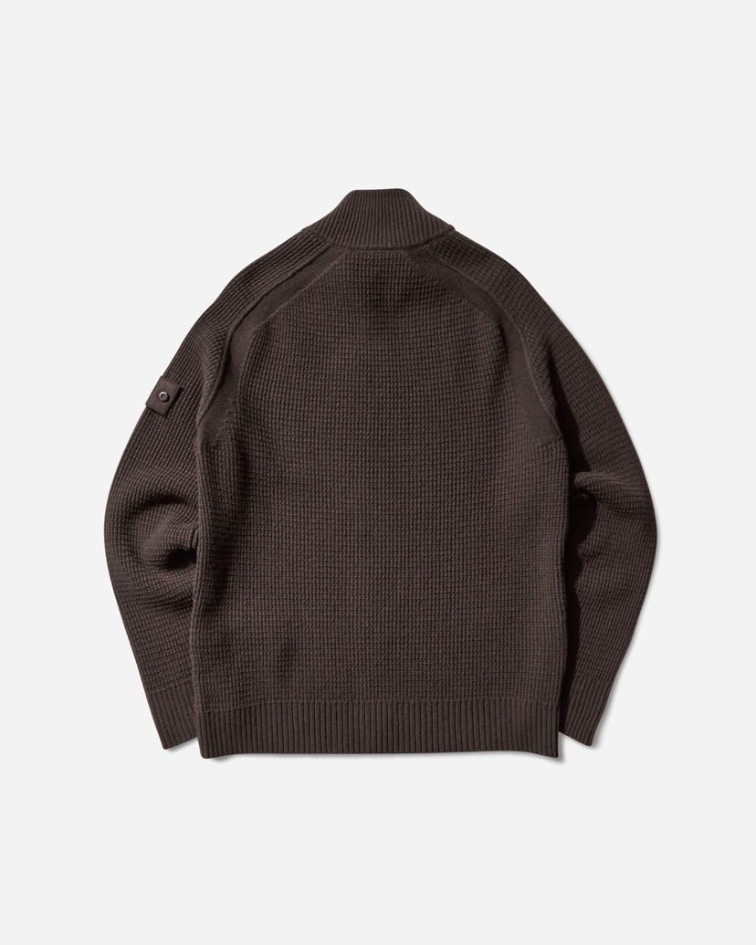 Villapaita Stone Island Geelong Wool Zip-Up Cardigan Ruskea | K2S15-5100083-S00FG V0070